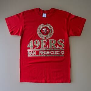 Vintage San Francisco 49ers Shirt L Red 80s Logo 7 NFL Football Super Bowl